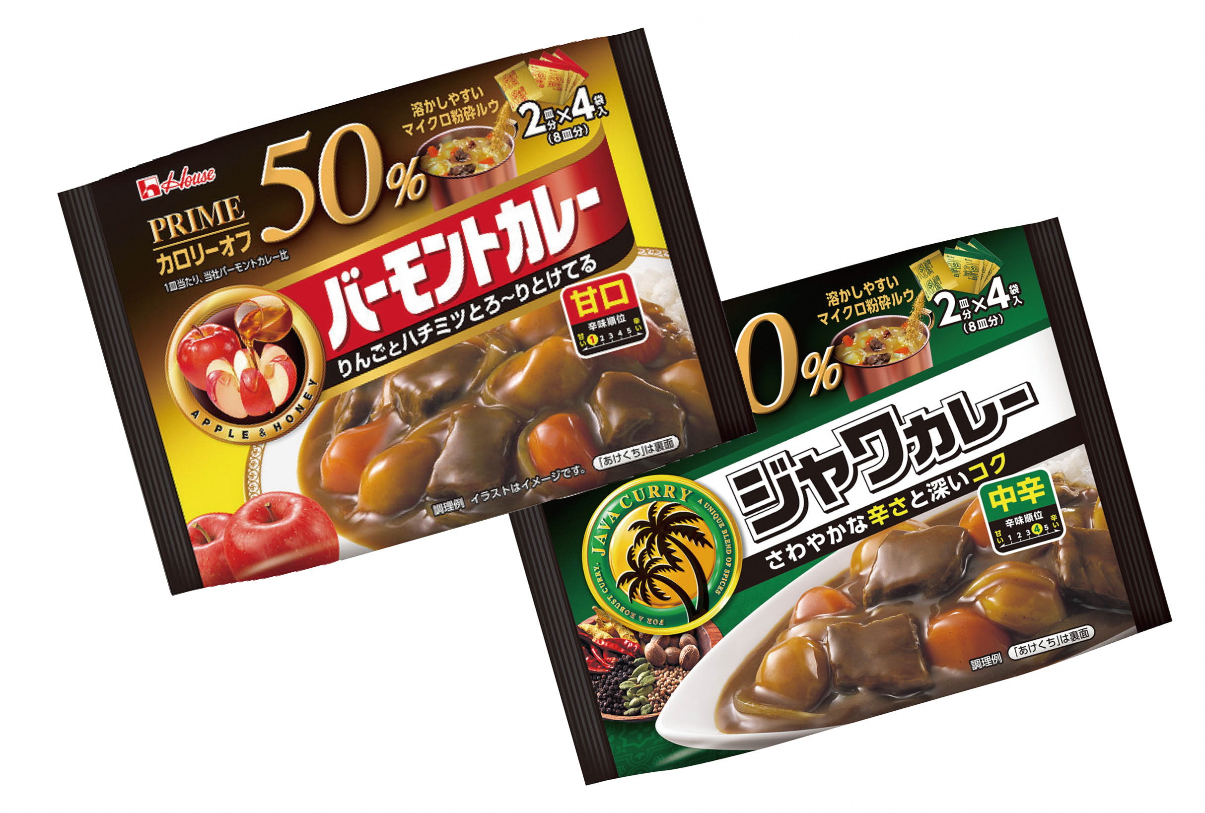 ハウス食品 プライムバーモントカレー(甘口)、プライムジャワカレー(中辛) 各1個(36名様)